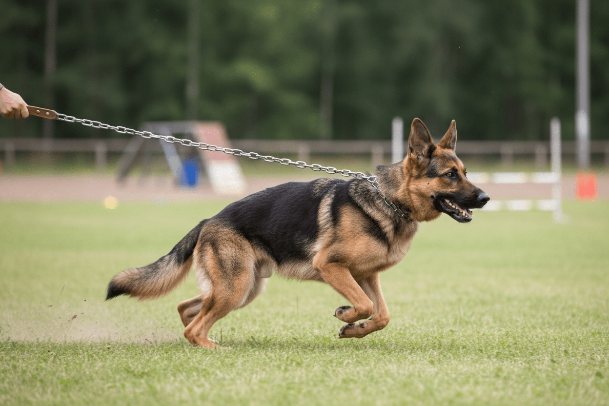 Chien-sport-avec-laisse-pour-chien-éclairage-naturel