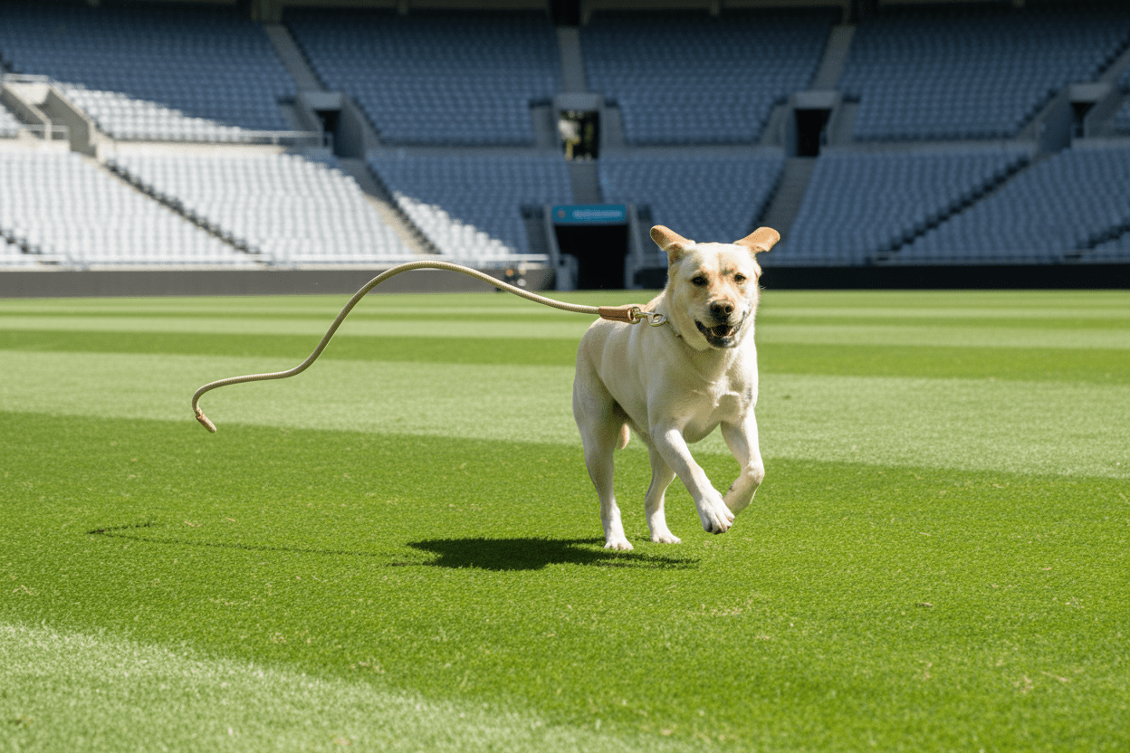 Max courant stade courant avec longe pour chien beige