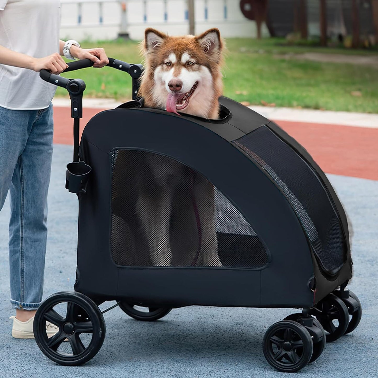 Poussette pour Chien - StrollyPet™ - Noir - GALAXY DES CHIENS