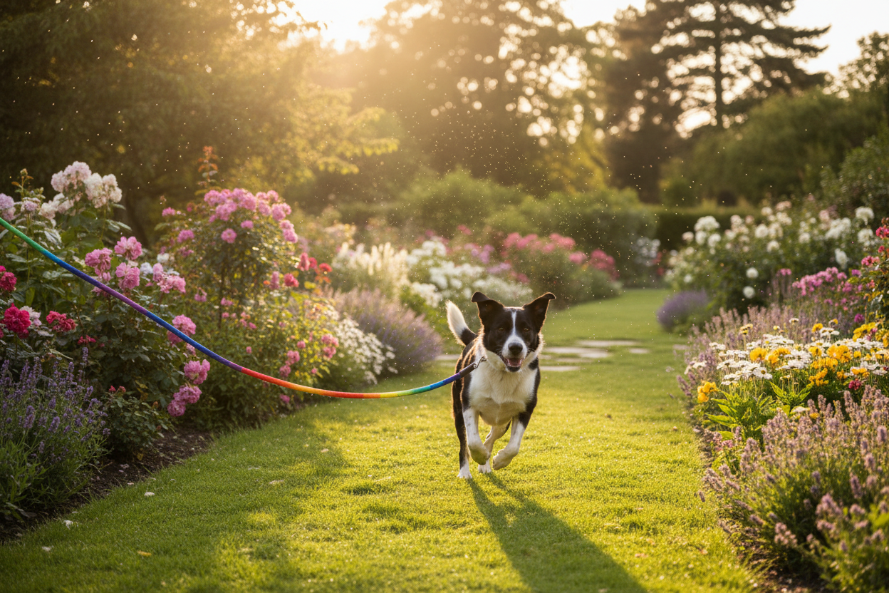 Chien-sportif-jouant-jardin-avec laisse-pour-chien