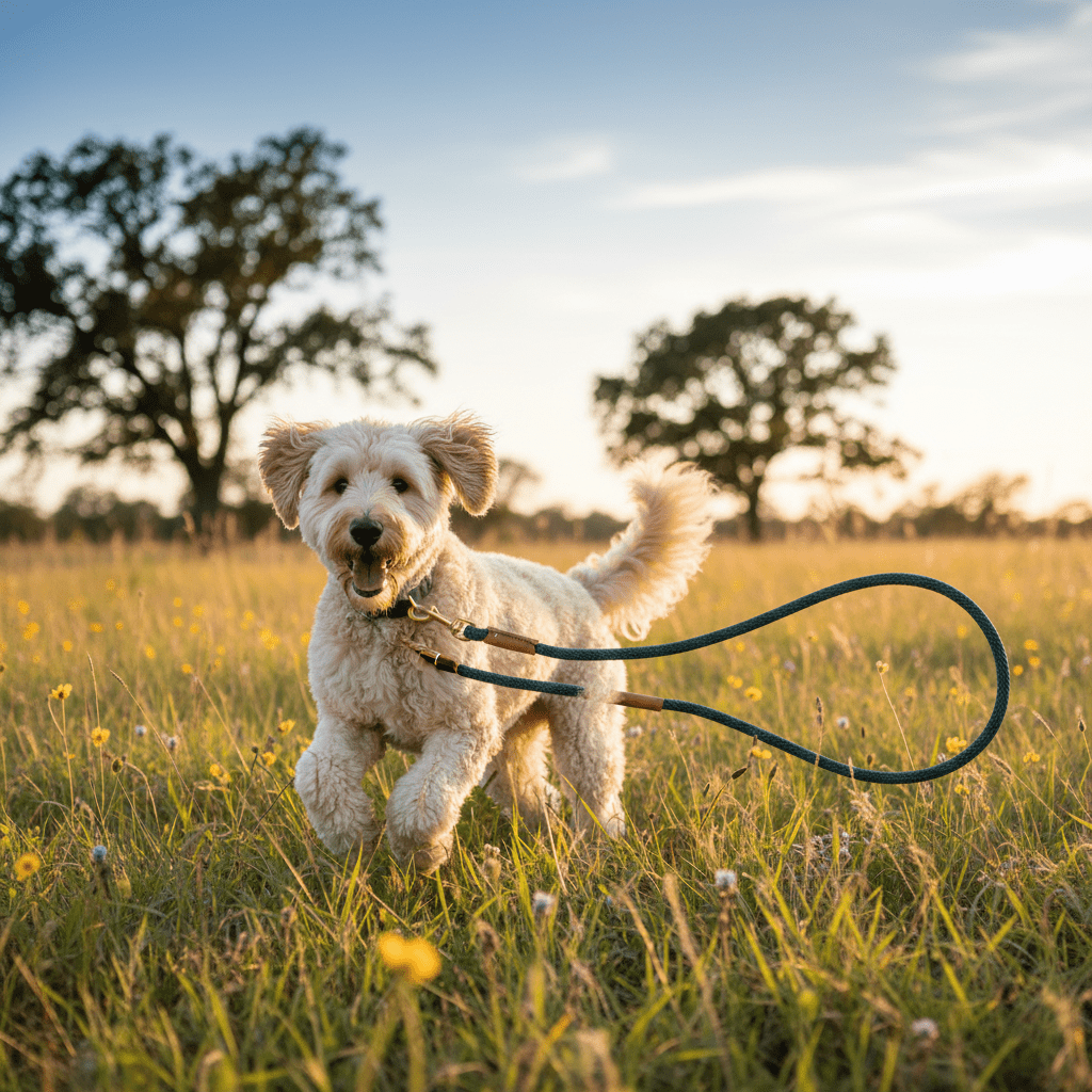 Chien avec longe légère