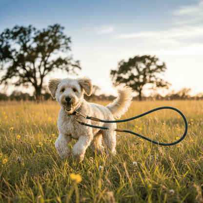 Chien avec longe légère