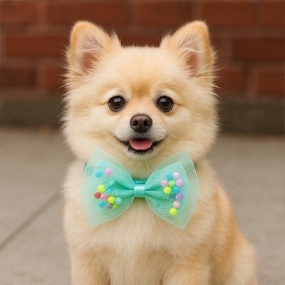 chien avec son collier chien bleu