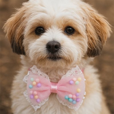 chien avec son collier chien rose