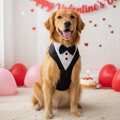 chien beau avec son harnais  chien mariage