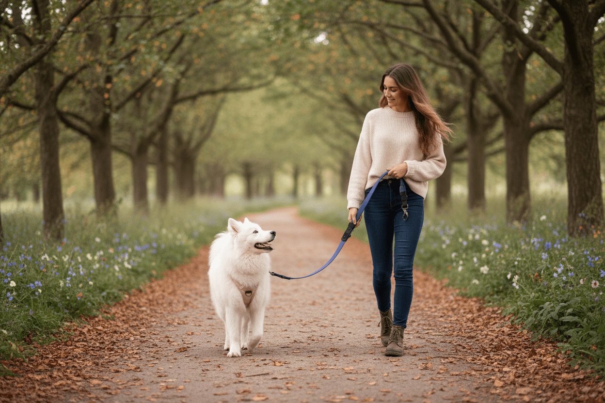chien-blanc-avec-longe-multifonction