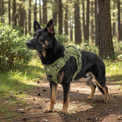 chien courant parc avec son harnais chien anti traction