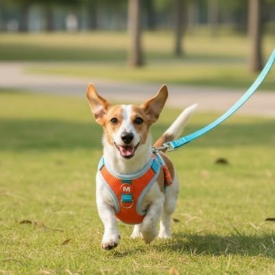 chien course tirant son harnais chien anti traction