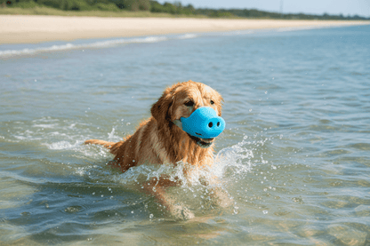 chien-dans-eau-avec-muselière-pour-chien