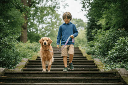 chien-escalier-avec-longe-chien