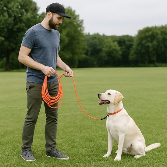 chien-jardin-obeissant-maitre-avec-longe-pour-chien