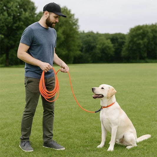 chien-jardin-obeissant-maitre-avec-longe-pour-chien