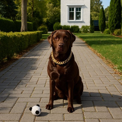 chien jouant avec collier pour chien