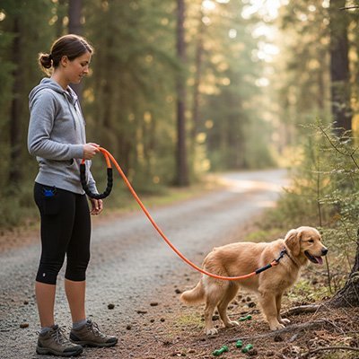 chien-maitresse-observant-avec-longe-pour-chien