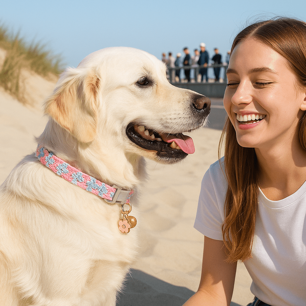 chien mignon elegant dans son collier chiot