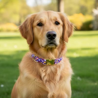 chien nounous jardin avec son collier