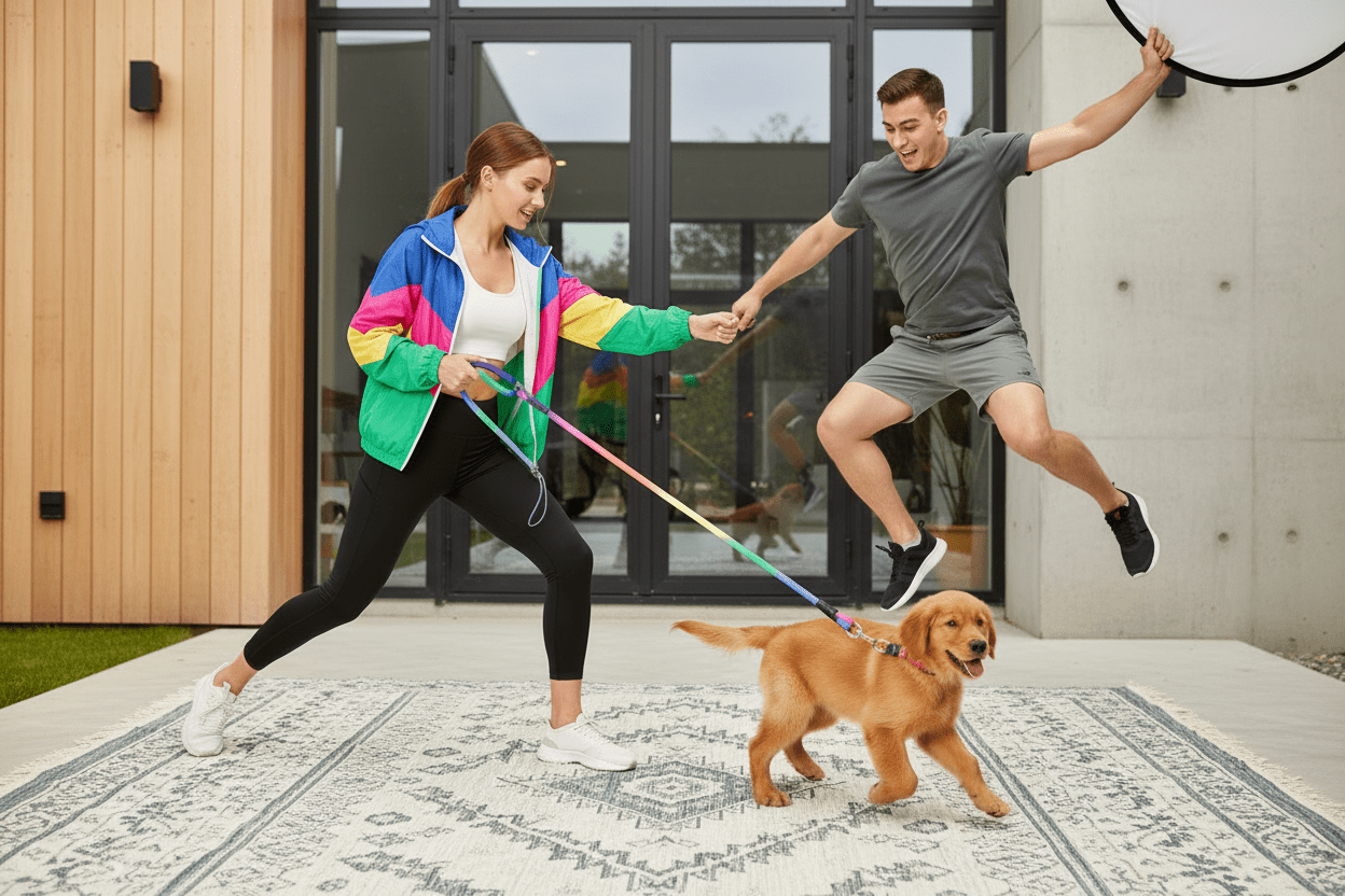 chien-pose-sportive-devant-maison-avec-longe-pour-chien