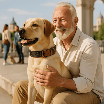 chien promenade regalant son merveilleux collier chien
