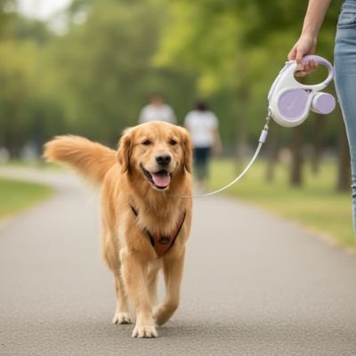 chien-route-balade-laisse-chien-enrouleur