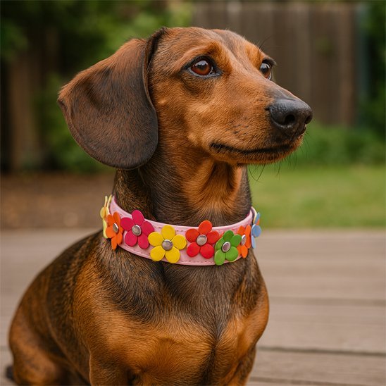 chien sortie avec son collier pour chien