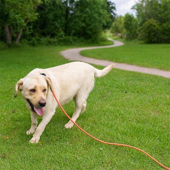 chien-stade-courant-avec-longe-pour-chien