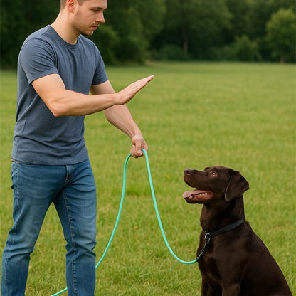 chien-stade-dressage-avec-longe-pour-chien