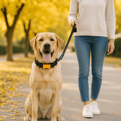 chien visitation avec collier de dressage pour chien