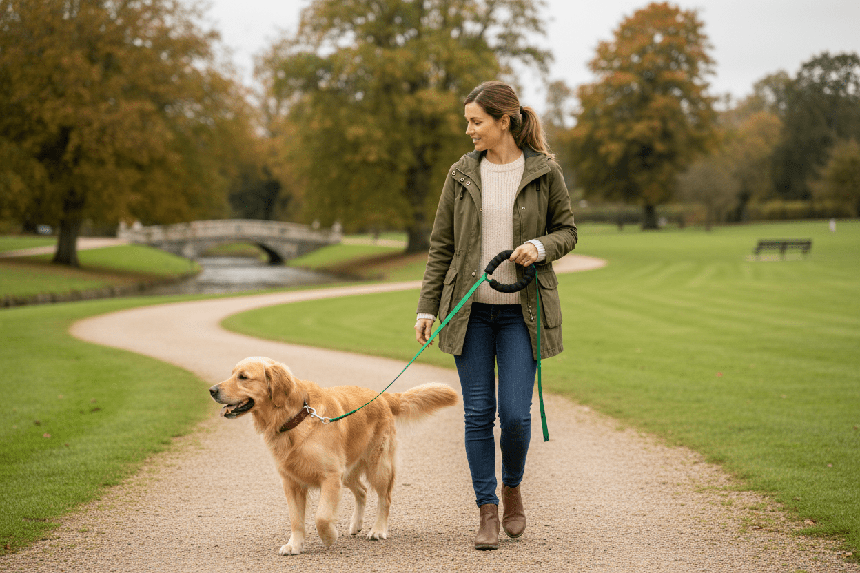 chienne visible avec longe chiens jolie