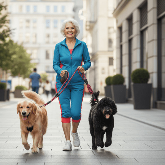 chiens mère marchant avec laisse double pour chien