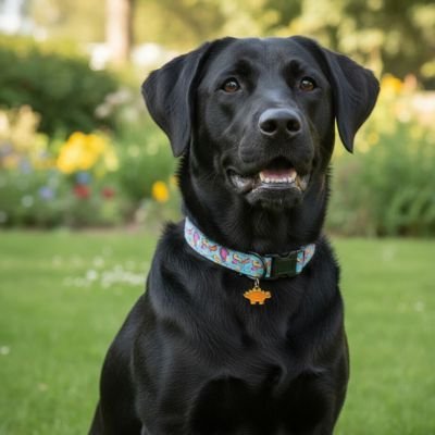 chiot joyeux dans son collier visitation