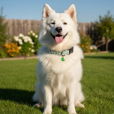 chiot joyeux satisfait dans son collier