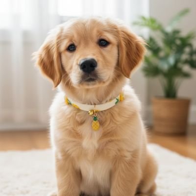 chiot maison avec son collier