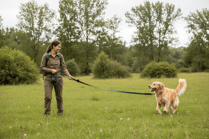 femme-avec-chien-jouant-avec-longe-pour-chien