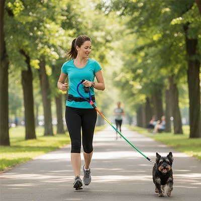 maitrise-avec-son-chien-portant-laisse-pour-chien