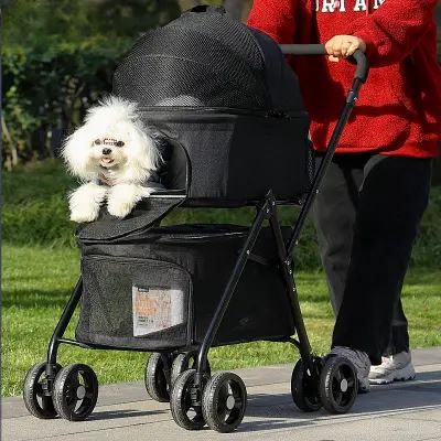 Poussette pour Chien - PetStroller™ - Noir - GALAXY DES CHIENS