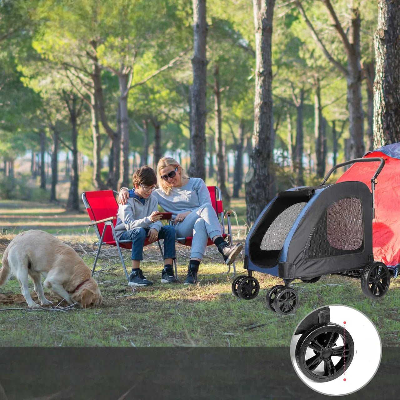 Poussette pour Chien - StrollyPet™ - Bleu - GALAXY DES CHIENS