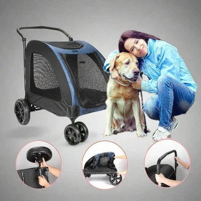 Poussette pour Chien - StrollyPet™ - Bleu - GALAXY DES CHIENS