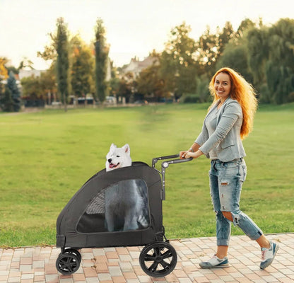 Poussette pour Chien - StrollyPet™ - Noir - GALAXY DES CHIENS