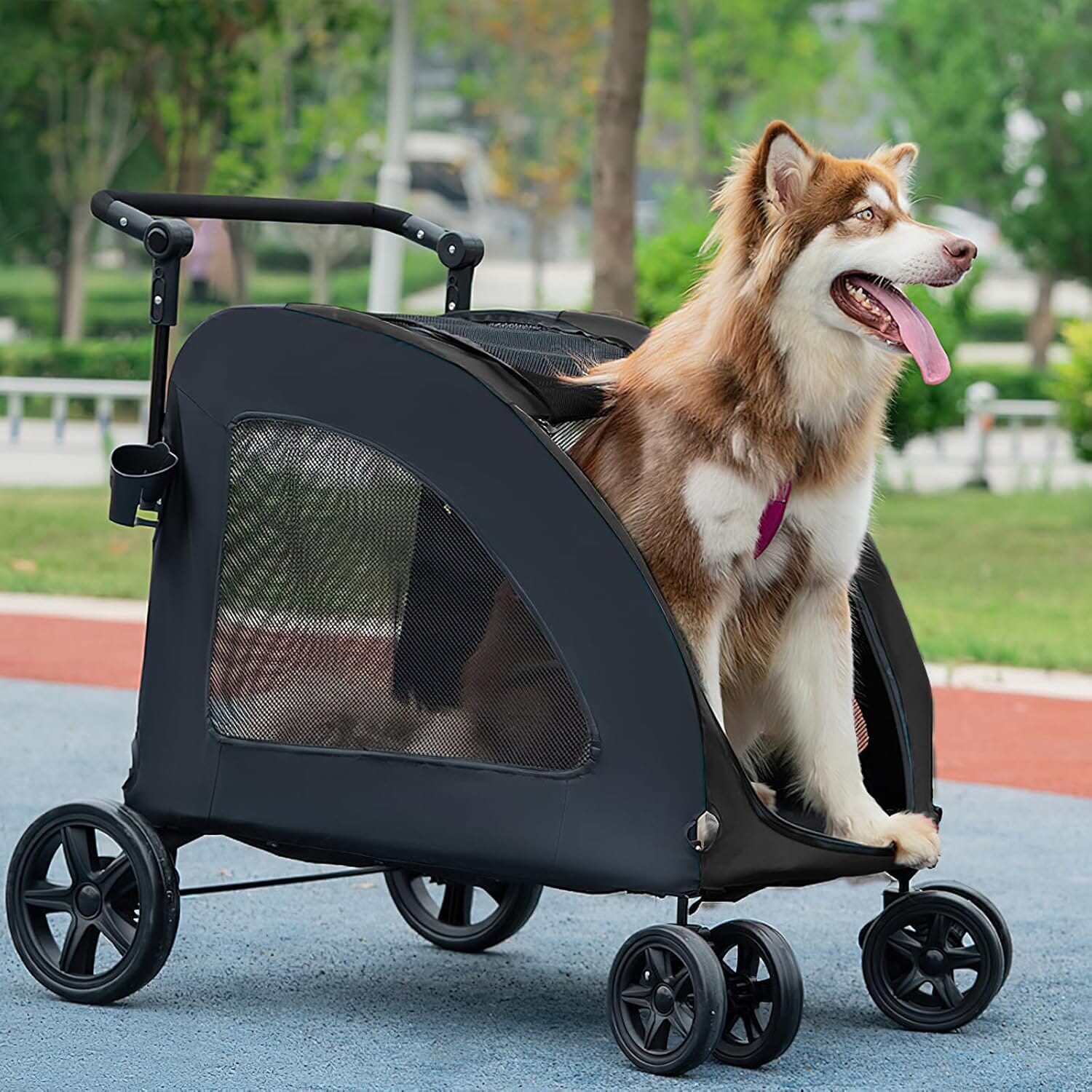 Poussette pour Chien - StrollyPet™ - Noir - GALAXY DES CHIENS