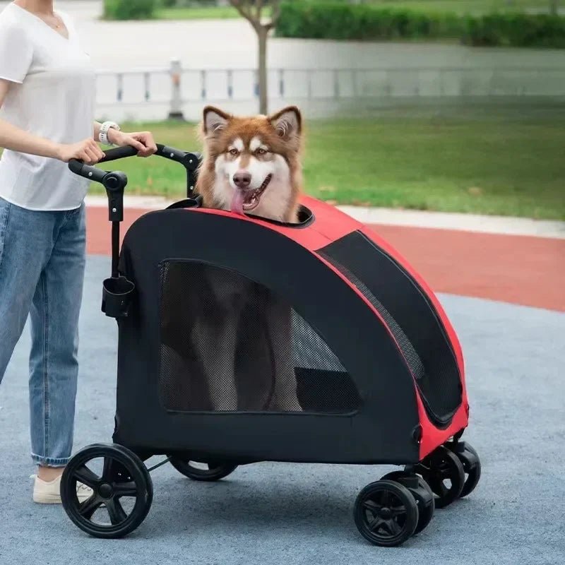 Poussette pour Chien - StrollyPet™ - Rouge - GALAXY DES CHIENS