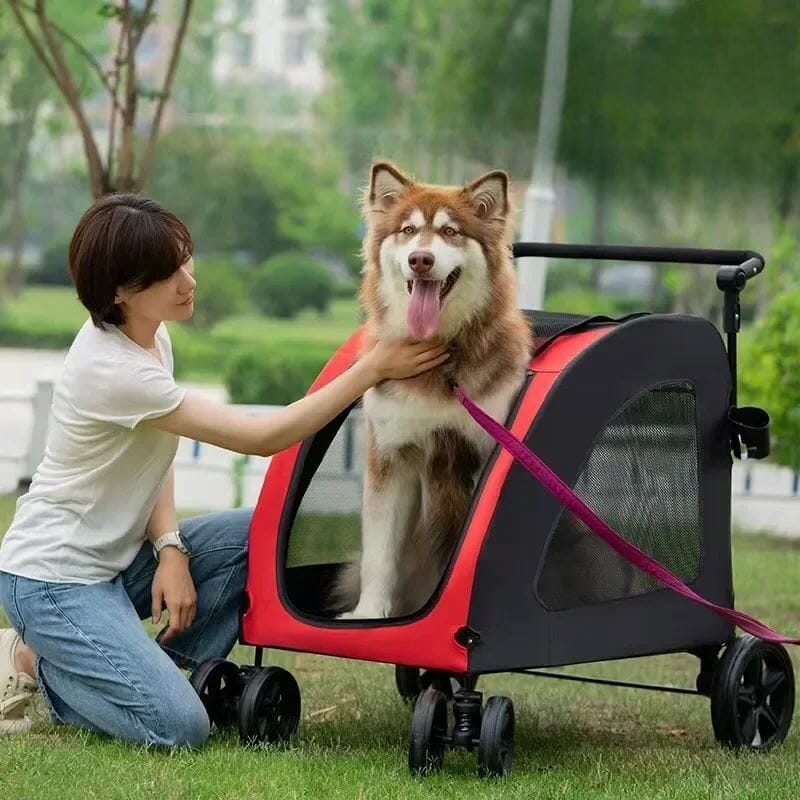 Poussette pour Chien - StrollyPet™ - Rouge - GALAXY DES CHIENS