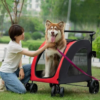 Poussette pour Chien - StrollyPet™ - Rouge - GALAXY DES CHIENS