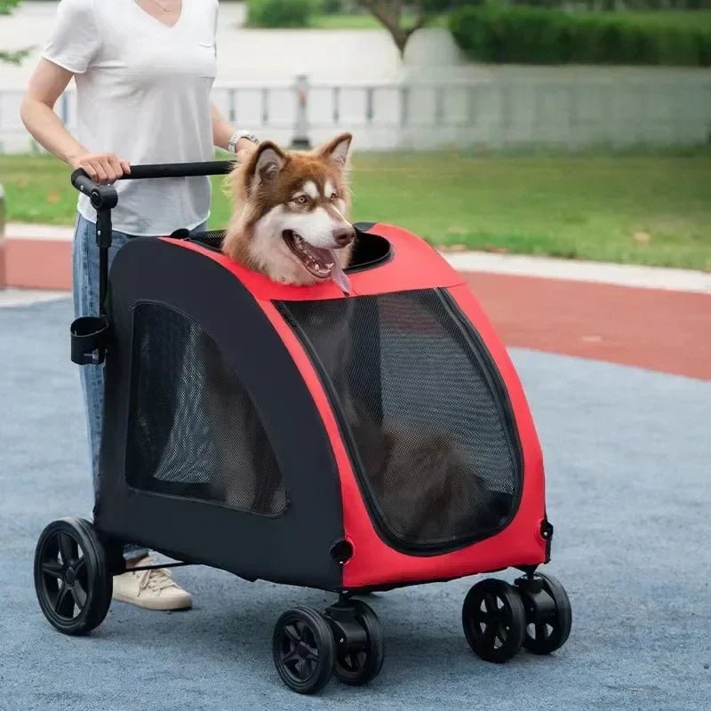 Poussette pour Chien - StrollyPet™ - Rouge - GALAXY DES CHIENS
